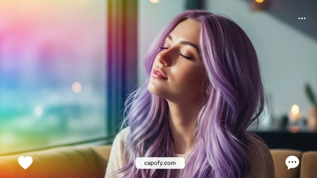 Aesthetic Purple Hair Captions