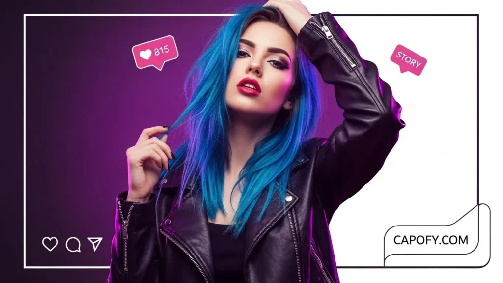 Savage Blue Hair Captions