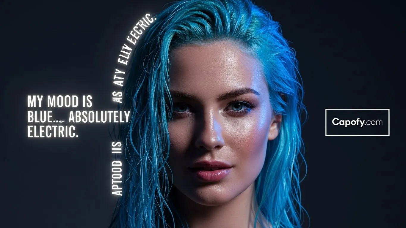 blue hair captions for instagram